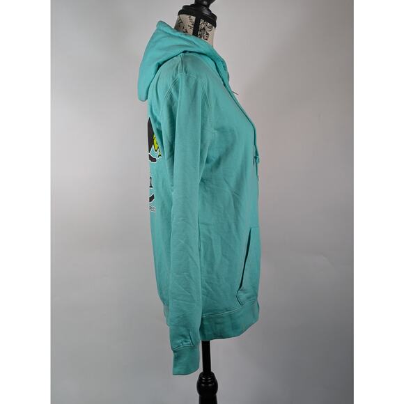 Austins Womens Medium Hoodie Zip Black Cat Tavern Cape Cod Teal Lightweight Top - Picture 5 of 13
